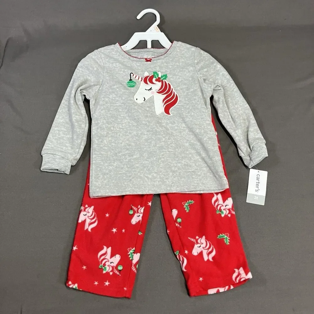 Carter's Unicorn Pajamas / 2-Piece Fleece PJs / Girl 2T /‎ Toddler / Christmas